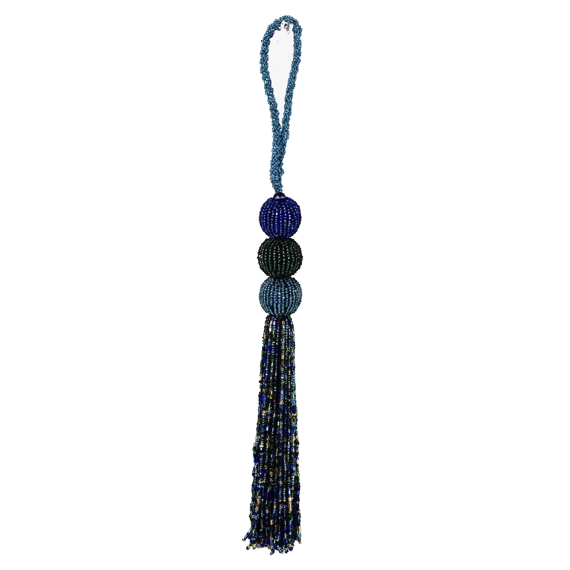 Set of 4 Multicolored Tassels Hanging Christmas Ornaments